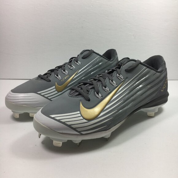 Nike Mens Lunar Vapor Pro Trout 2 Gray Gold Low Metal Baseball Cleats Size 8 - Picture 8 of 8